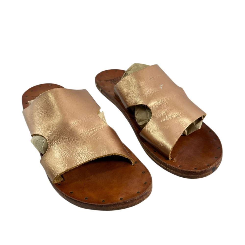 Genuine BEEK Blackbird Gold Bronze Genuine Leather Sandals For Women 9